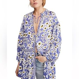 Free People Love Letter Floral Tunic Top Blouse